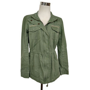 Merona - Green Military Style Cotton Jacket Utility Pockets Safari - Medium